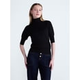 thumbnail image 1 of Scoop Women’s and Women’s Plus Cashmere Turtleneck Sweater with Elbow Length Sleeves, Lightweight, XXS-4X, 1 of 4