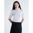 thumbnail image 1 of Scoop Women’s and Women’s Plus Cashmere Turtleneck Sweater with Elbow Length Sleeves, Lightweight, XXS-4X, 1 of 5