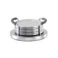 thumbnail image 1 of Mainstays Stainless Steel Drink Coasters with Holder, Metal Table Coaster Set for Coffee Table, Dining Table and Kitchen Counter, 1 of 7