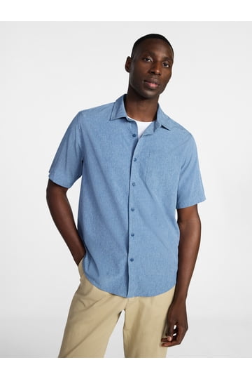 walmart mens dress shirts short sleeve Men's Short Sleeve Casual Shirts for Every Style