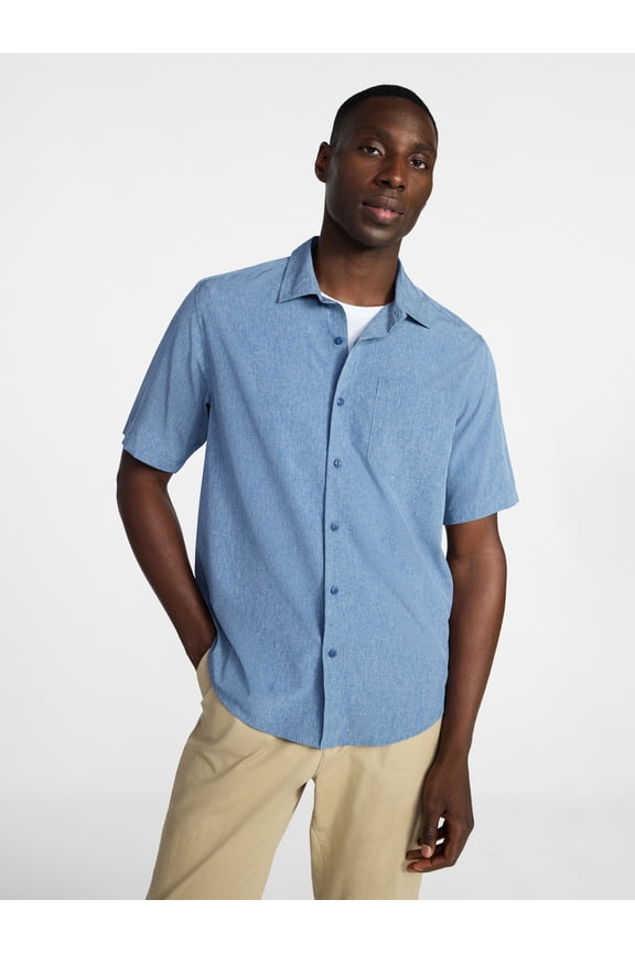 Men's Commuter Shirt with Short Sleeves, Sizes S-3XL