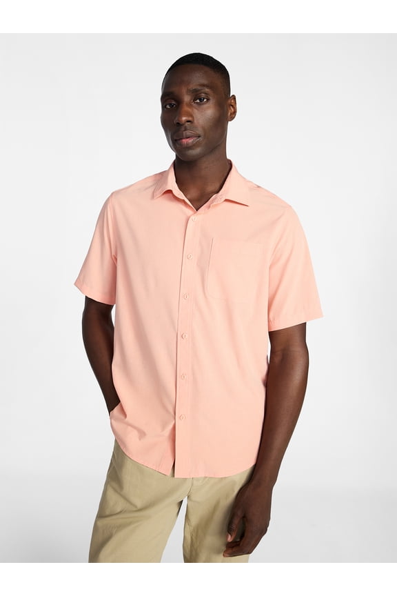 Men's Commuter Shirt with Short Sleeves, Sizes S-3XL