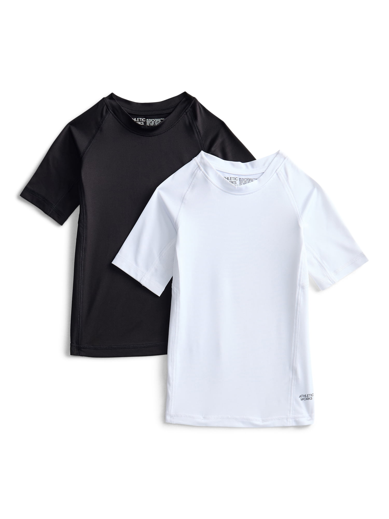 Athletic Works Boys Short Sleeve Compression Shirts, 2-Pack, Sizes 4-18