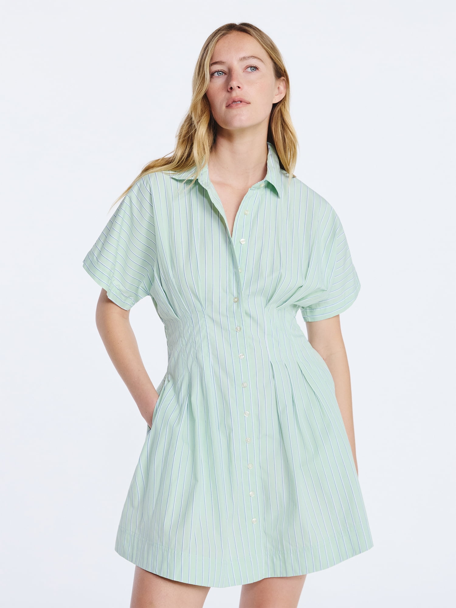plus size denim shirt dress Plus Size Medium Wash Denim Button Down Dress – Women's Denim Dress