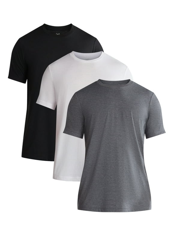 Men's Crewneck Tee with Short Sleeves, 3-Pack, Size XS-3XL
