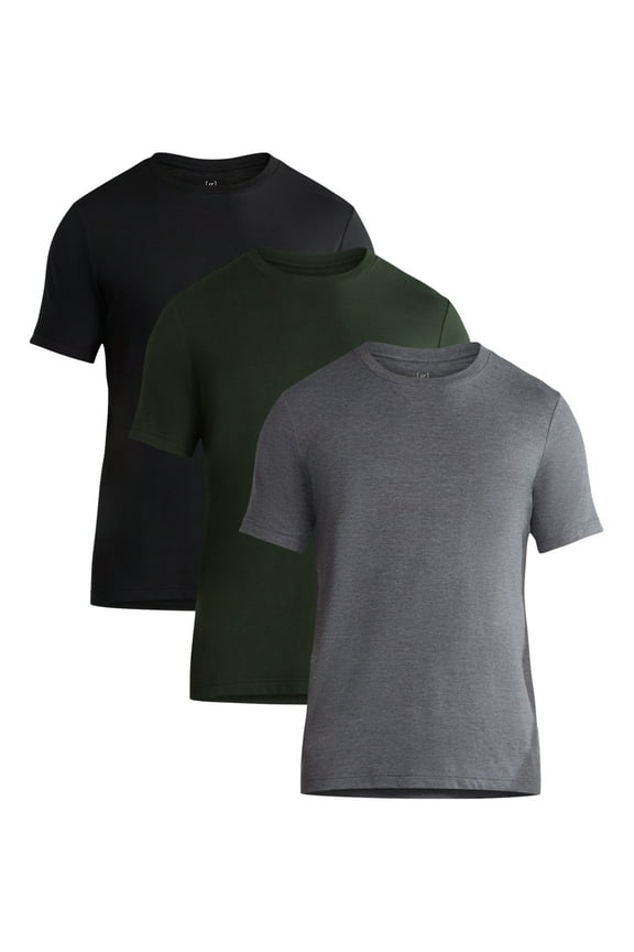 Men's Crewneck Tee with Short Sleeves, 3-Pack, Size XS-3XL