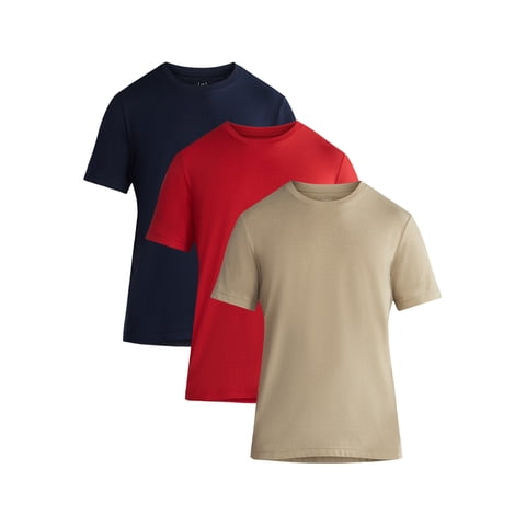 Men's & Big Men's Classic Fit 3-Pack Crewneck Tee with Short Sleeves, Sizes XS-3XL