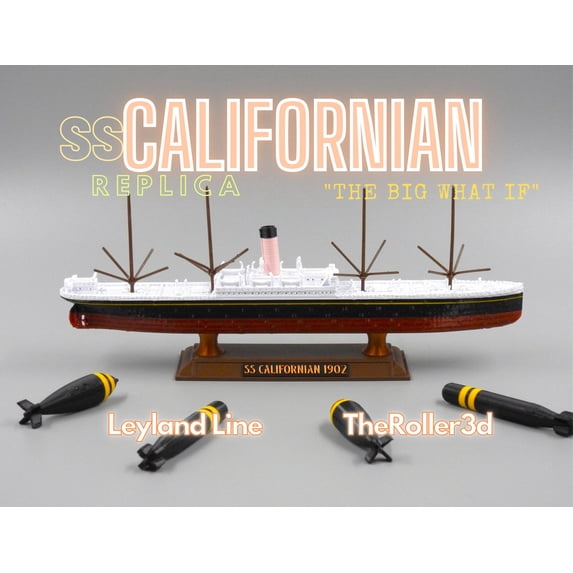 SS Californian Model 1 Foot in Length with Torpedos and Stand