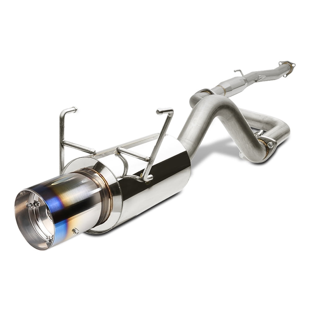 SS Catback Exhaust System 4.5" Burnt Tip Muffler for 9397 Honda Del