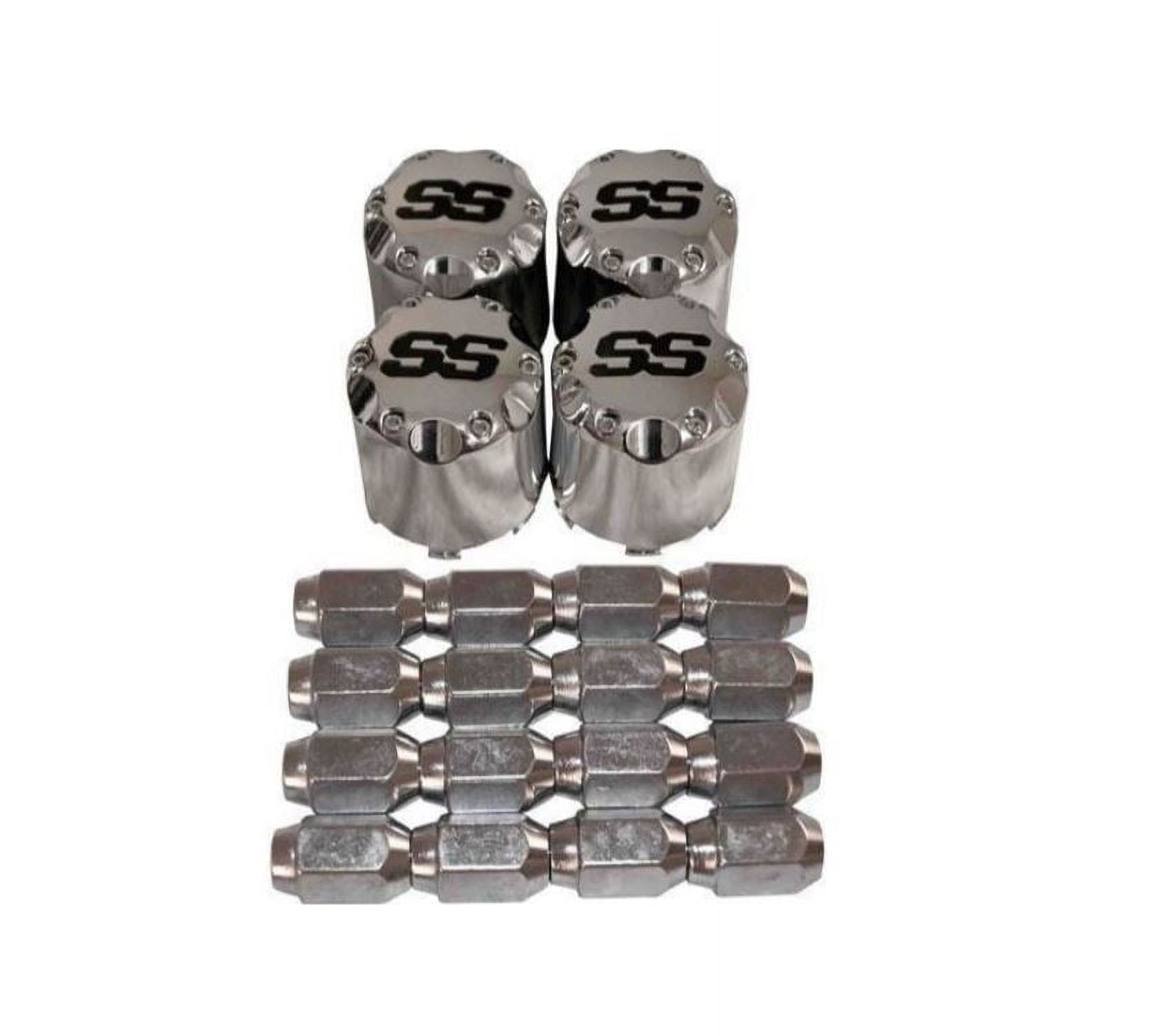 SS Center Cap & Lug Nut Set for Club Car and EZGO Golf Carts