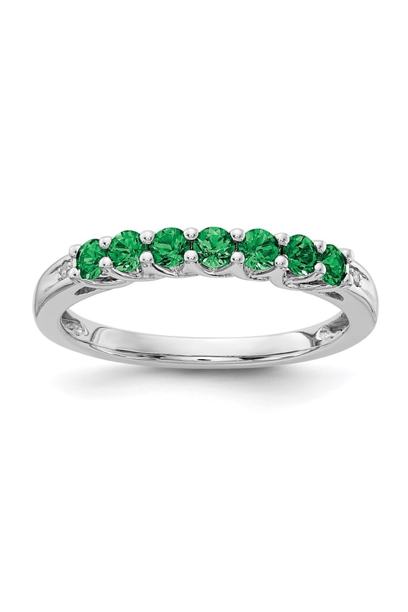 SS Cr. Emerald and Diamond 7 - 2.5MM RD, 2 - 200' RD - Stone:B Mel:S45