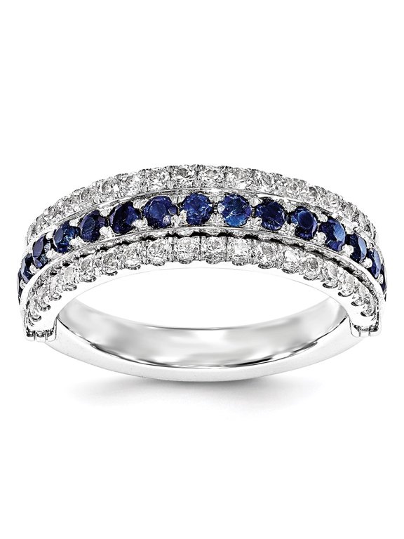 SS Created Emerald Created White Sapphire & Created Sapphire Flip Ring