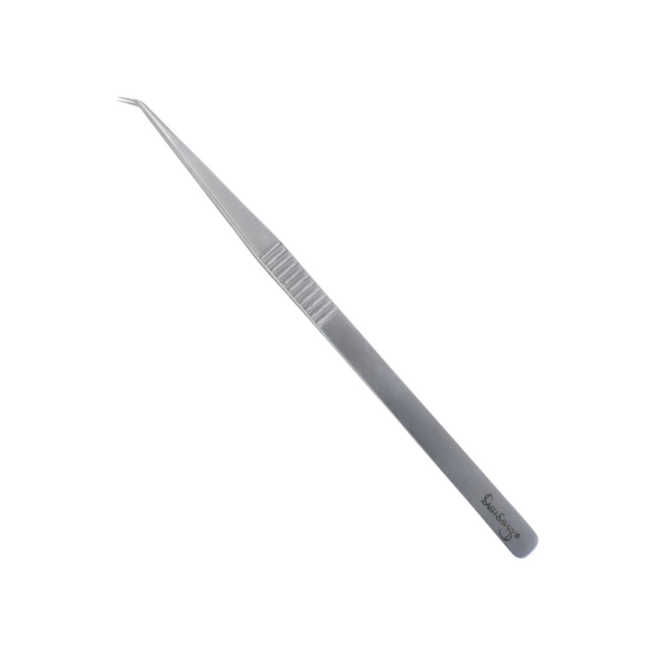 SS Curved Isolation Tweezer (SS Silver) Lash Tweezers for Eyelash Extensions (Curved Tip)