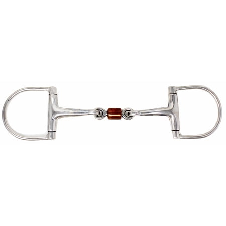 SS D-Ring Dog Bone Copper Roller 5.5" Mouth Snaffle Horse Bit 35520C