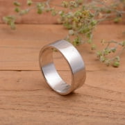 SS DESIGNS 925 Sterling Silver Stacking Ring - Flat Wedding Band - Solid 925 Sterling Silver - Plain Band Simple Ring-Handmade silver band