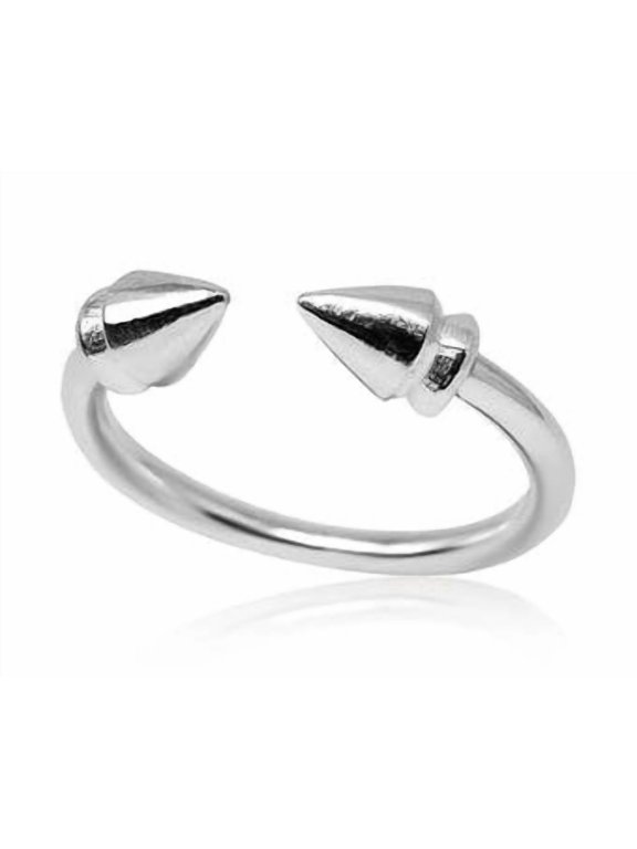 Adjustable Arrow Ring, Geometric Wrap Band with Polished Modern Design