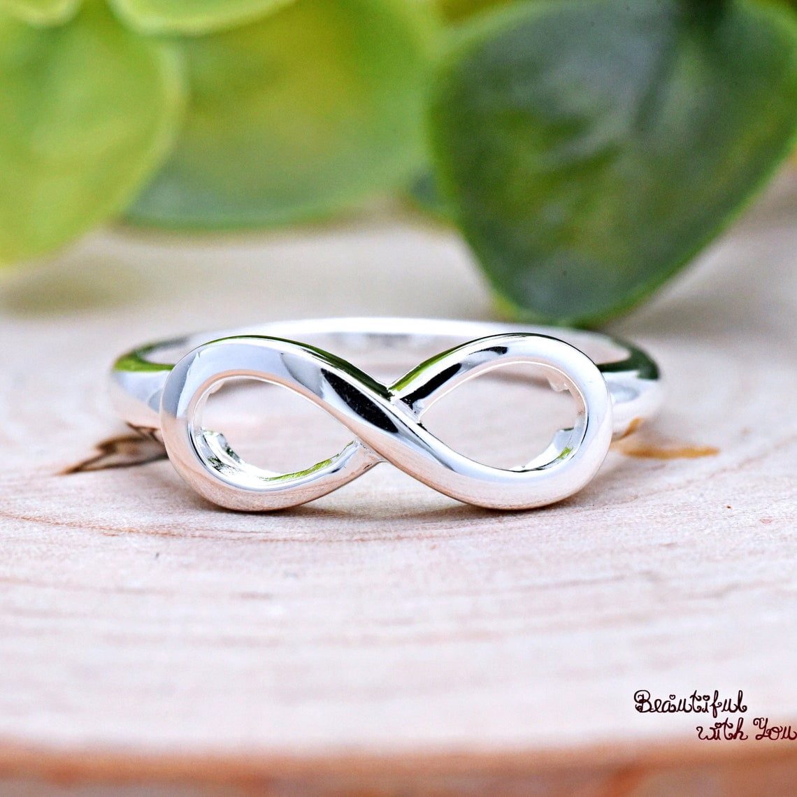 Minimalist Stackable Rings SS DESIGNS Adjustable Infinity Ring 6mm Open Wrap Polished Minimalist ...
