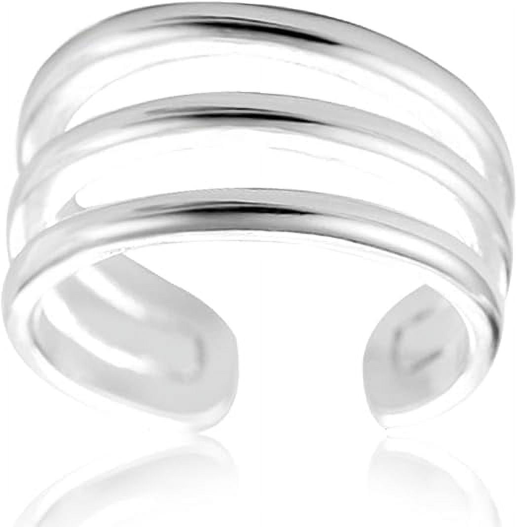 SS DESIGNS Adjustable Multi Line Open Ring for Women, Solid 925 ...