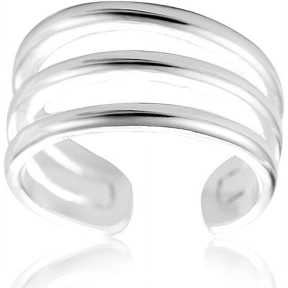 SS DESIGNS Adjustable Multi Line Open Ring for Women, Solid 925 Sterling Silver Thumb & Index Finger Ring, Minimalist Fashion Statement Jewelry