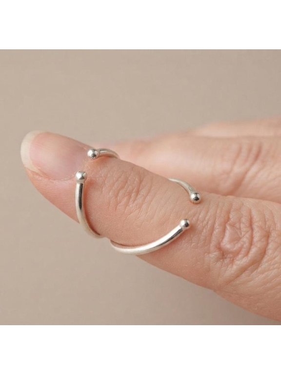 Adjustable Open Multi Band Fashion Ring With Comfort Fit Design