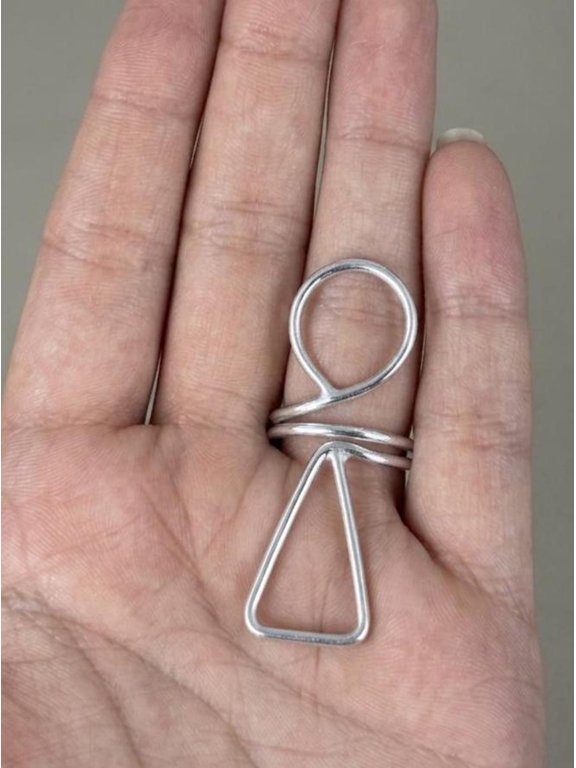 Adjustable Silver Open Wrap Ring With Double Extension Detailing