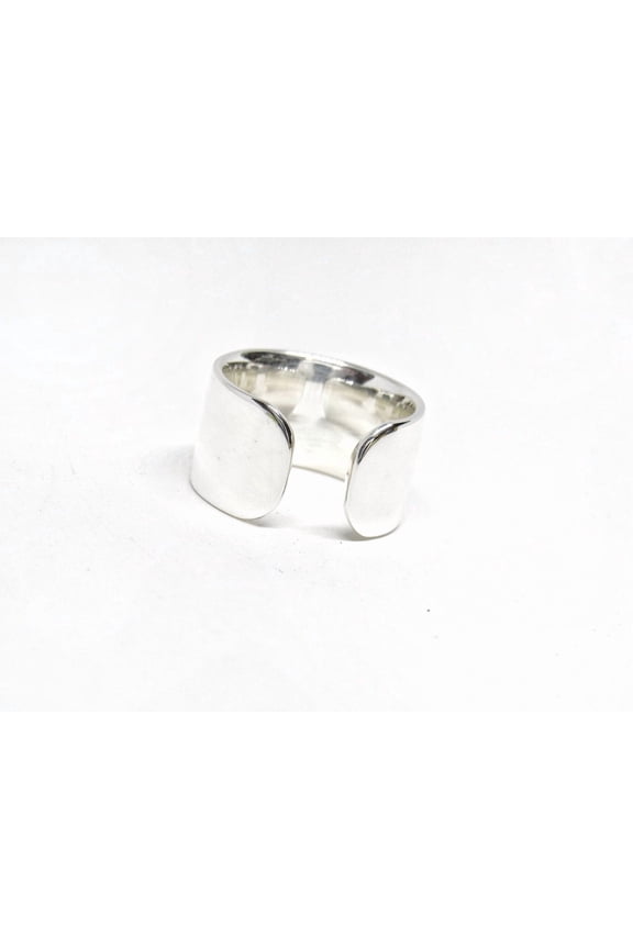 Adjustable Silver Ring - 925 Sterling Silver Wide Band Personalized Hand Stamped Custom Engraved Statement Jewelry