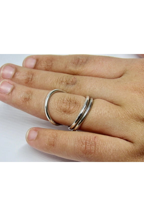 Adjustable Swan Sterling Silver Splint Ring • Wrap-Around Ring Splint for Rheumatoid Arthritis (R.A.) Relief • Handmade Silver Arthritis Finger Support