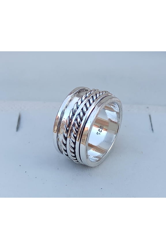 - Anxiety Ring 925 Ring, Band Handmade Band Ring, Mediation Ring Men Ring Silver Band, Fidget Ring, Dainty Ring, Gift For Her