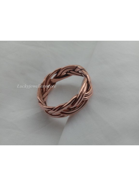 Braided Wrap Ring Rose Gold Plated Silver Open Wrap Braided Everyday Stackable Fashion Jewelry Ring