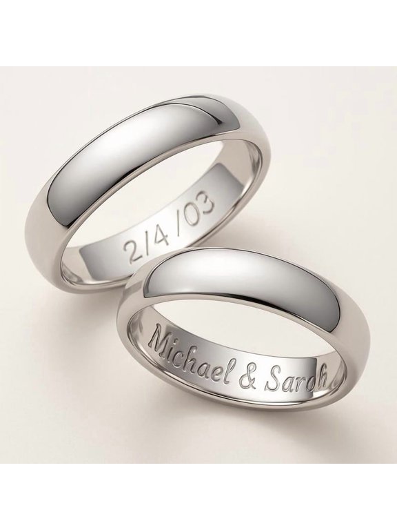 Custom Silver Promise Ring, 5mm Personalized Engraved Minimalist Band Ring