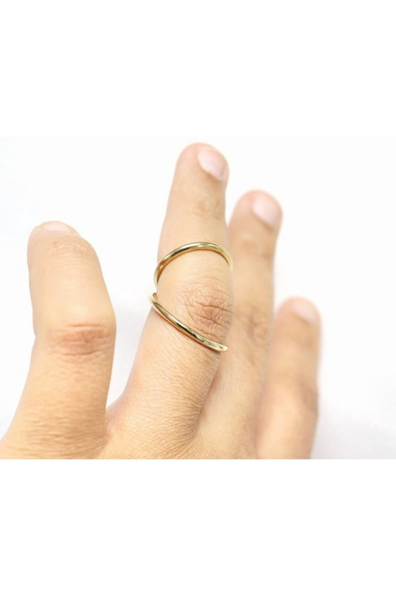 Dainty Yellow Swan Ring | 14K Gold Filled Splint Ring for PIP or DIP Joints | Adjustable Swan Neck Finger Splint | RA Arthritis Support Ring