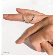 SS DESIGNS Elegant Adjustable Silver Fashion Ring With Open Twist Band Form