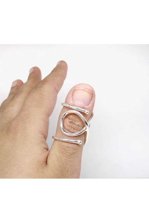- Finger Ring Splint Sterling Silver Boutonniere Splint Design for Trigger Thumb Support | Elegant Orthopedic Finger Brace Jewelry