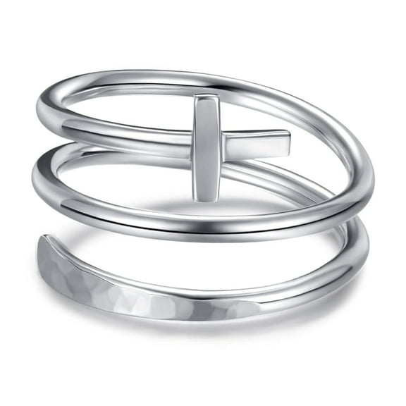 SS DESIGNS Genuine 999 Sterling Silver Ring Hammered and Smooth Texture Sterling Silver Adjustable wire wrap Ring thumb ring pregnancy ring*shipping daily! *