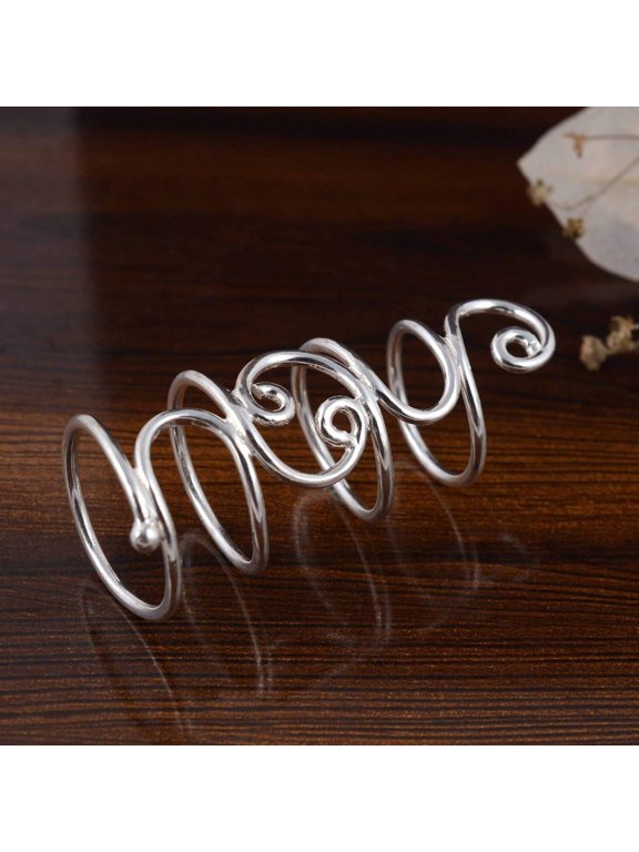 Handmade German Silver Open Band Silver Ring, Elegant Adjustable Fashion Jewelry for Everyday Wear Style