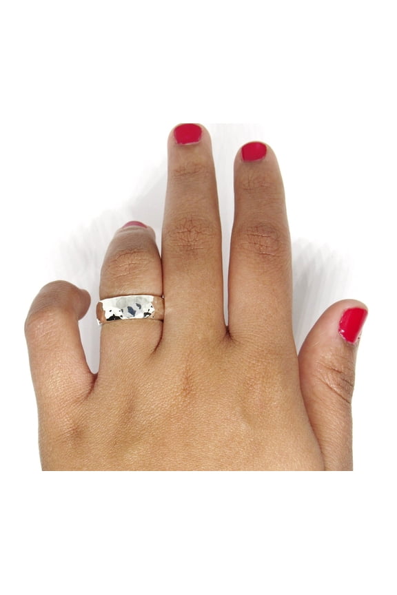 Handmade Hammered Wedding Band Ring for Men & Women | Low Dome 14k Gold Fill, Sterling Silver, or Rose Gold Fill Ring | Rustic Minimalist Anniversary Gift