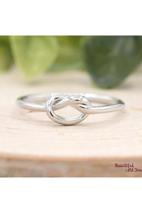 Love Knot Ring Handmade 925 Sterling Silver Ring Romantic Promise Jewelry Women Anniversary Gift Minimalist Band Artisan Crafted Unity Symbol