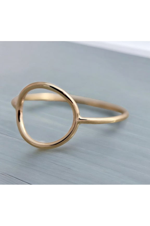 - Open Circle Statement Ring Handmade Thick Band Geometric Gold Ring | Bold Elegant Jewelry for Modern Fashion