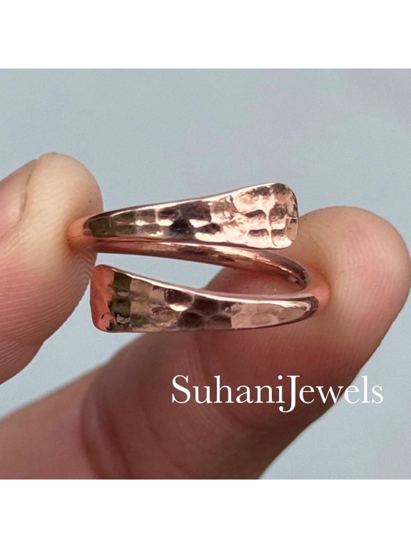 Rose gold plated Ring Wrap Style Adjustable Open Band Ring For Women
