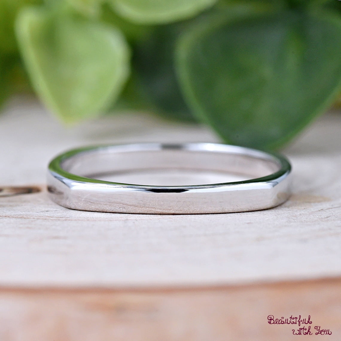 SS DESIGNS Rounded Square Ring Minimalist Design, Solid 925 Sterling ...