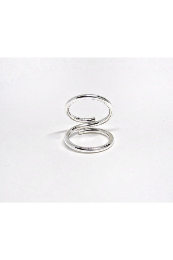 Silver Adjustable Triple Loop Ring 925 Sterling Silver Swan Neck Open Finger Minimalist Stackable Fashion Band