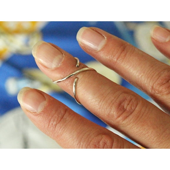 SS DESIGNS Silver Arthritis Splint Ring – Adjustable Mallet Finger & Trigger Thumb Brace, EDS Support, Lateral Deviation & Boutonniere Deformity Ring