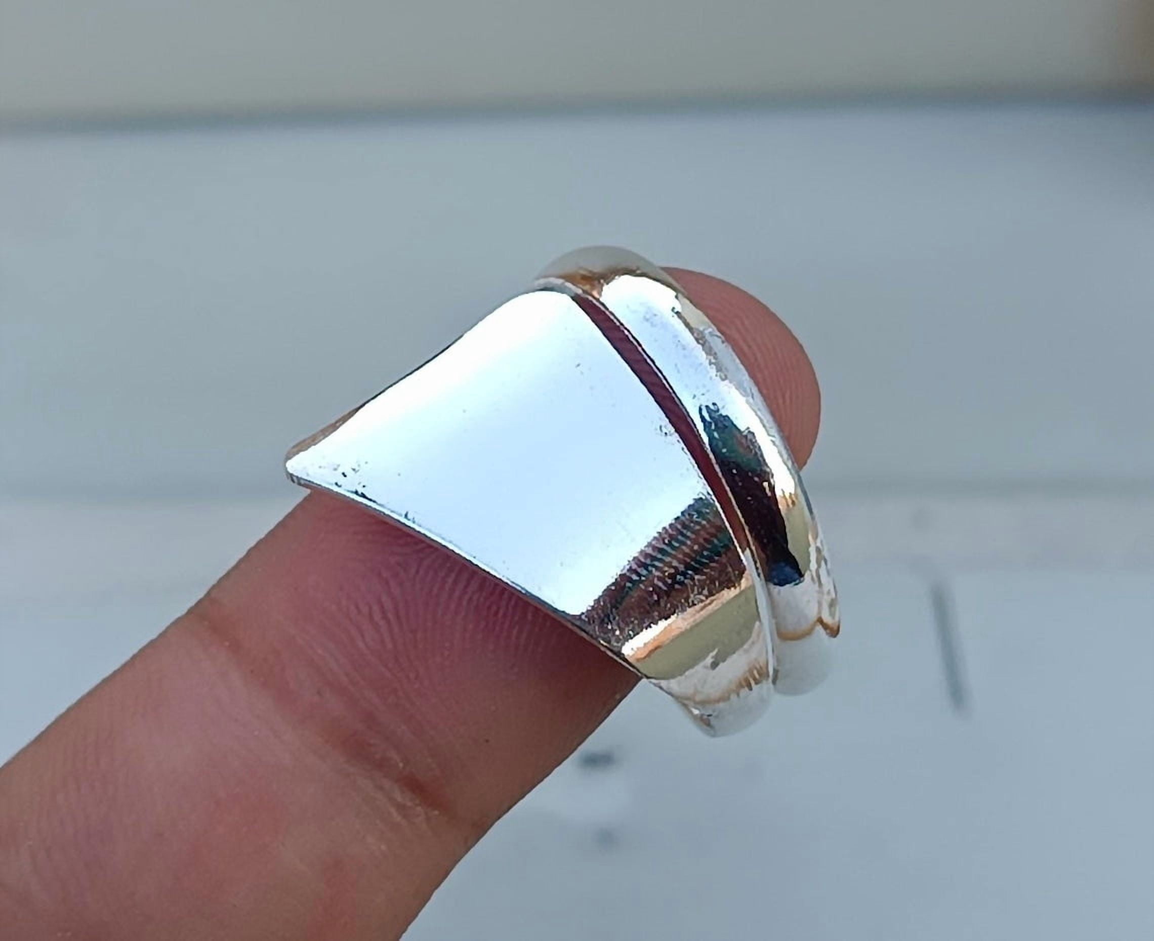 SS DESIGNS- Silver Band Ring Modern Fashion Adjustable Double Band ...