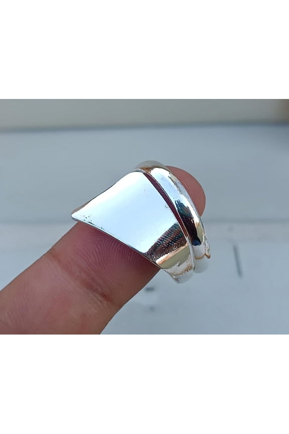 - Silver Band Ring Silver For Men, Double Band Ring Thumb Band Ring, Simple Adjustable Band Ring, Fidget Ring, Dainty Bar Ring,