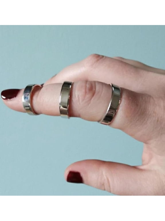 Silver Finger Armor Ring, Adjustable Gothic Punk Fashion Statement Ring With Bold Shield Style Design
