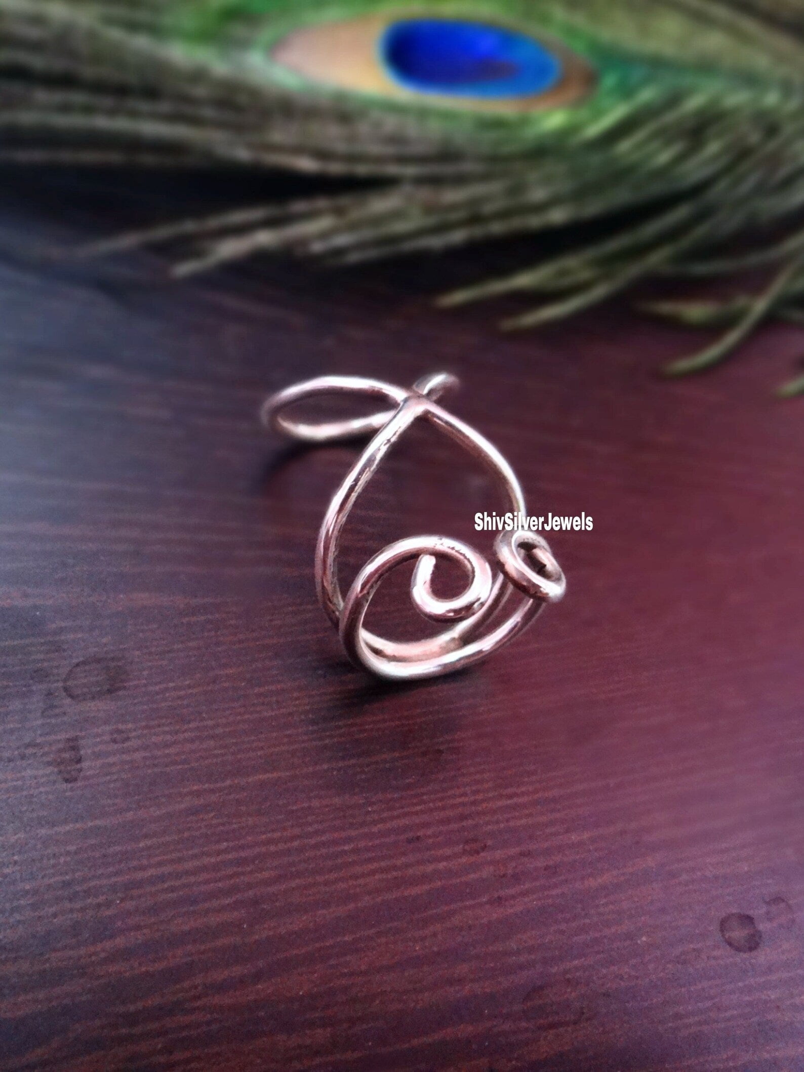 Minimalist Stackable Rings SS DESIGNS Silver Open Ring Minimalist Open Wrap Stackable Band With ...