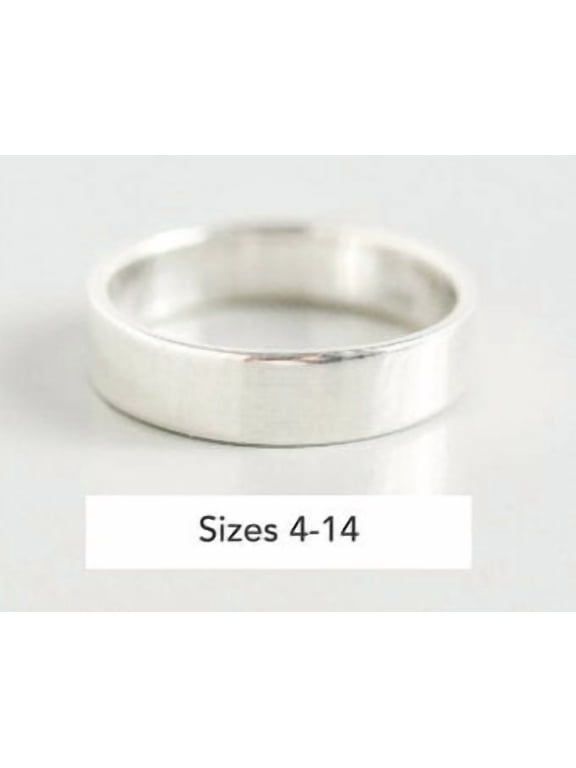 Silver Plated Band Ring Wide Cigar Band Ring Thick Fashion Ring Women's Thumb Ring Size 4-14 Minimalist Everyday Jewelry