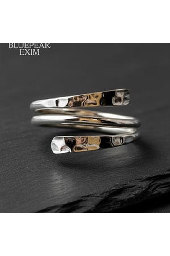 Silver Plated Stacking Rings Set, Minimalist Textured Bands for Women, Adjustable Sizes 5-10, Dainty Everyday Fashion Jewelry