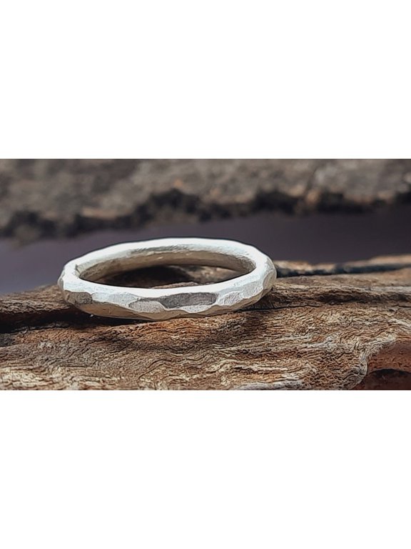 Silver Plated Wedding Band Half Dome Ring, Minimalist Promise Ring, Comfort Fit Fashion Jewelry for Men and Women