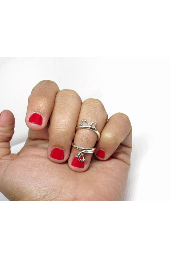 - Silver Splint Ring for PIP or DIP Joint | Swan Neck Finger Splint | Adjustable Silver Arthritis Ring | RA Rheumatoid Arthritis